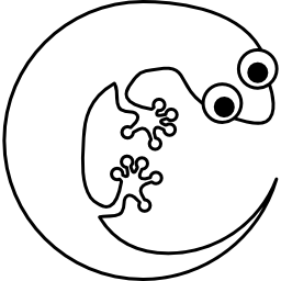 zarys salamandry w pozycji krzywej ikona