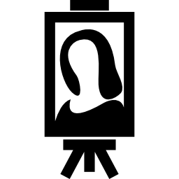 Female art portrait with stand icon