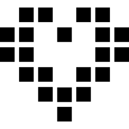 Heart shape made of blocks icon