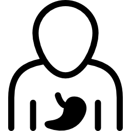 mannelijke omtrek met buiksilhouet icoon
