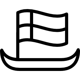 boot met vlagomtrek icoon