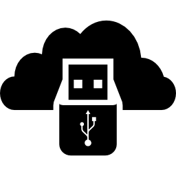 unidad flash y almacenamiento en la nube icono