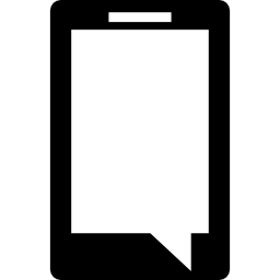 Computer tablet with speech bubble variant icon