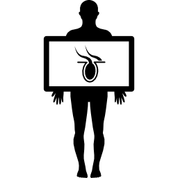Male silhouette with body organ in x ray view icon