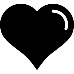 Heart shaped with white lining detail icon