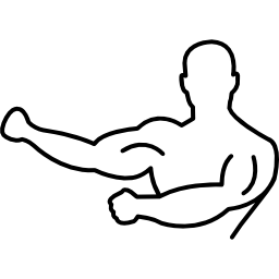 músculos flexionando contorno humano Ícone