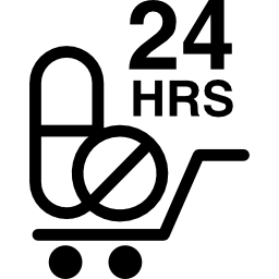 24 hours drugs delivery icon
