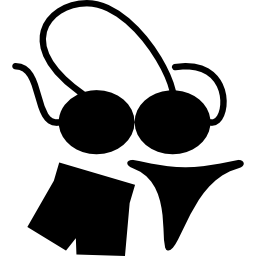 weiblicher bikini und männliche abkürzung für spa icon