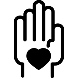 mano con un cuore icona