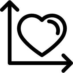rechte hoeklijn naast het hart icoon