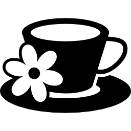 tasse avec une fleur Icône