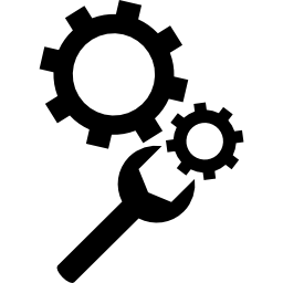 tandwielen variant met moersleutel icoon