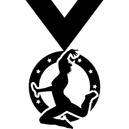 Olympic medal with ribbon variant icon