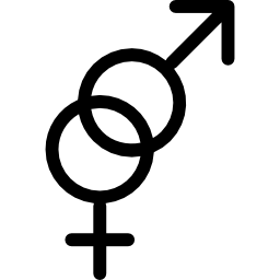 Male and female gender symbols icon