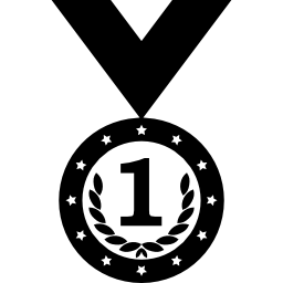 variante medaglia con ghirlanda e simbolo numero 1 icona