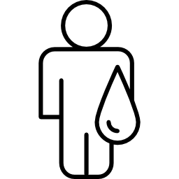 männlicher karikaturumriss mit flüssigem tröpfchen icon