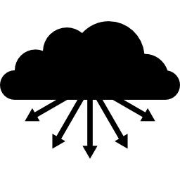almacenamiento en la nube con flechas hacia abajo icono
