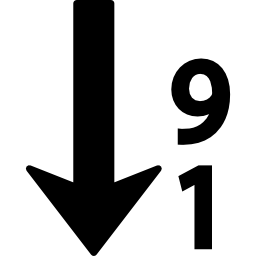 aflopende getallen van 9 tot 1 icoon