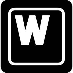 tecla w de un teclado de computadora icono