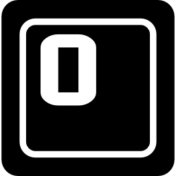 Key O of a compter keyboard icon