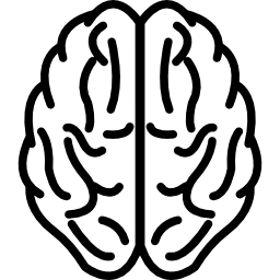 Brain upper view outline icon