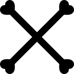 Bones silhouette forming a cross symbol icon