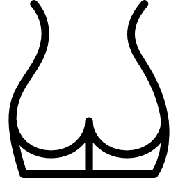 parte posteriore del corpo che mostra l'area del sedere icona