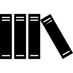libri disposti verticalmente icona