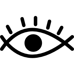 variante du contour des yeux avec cils et pupille agrandie Icône