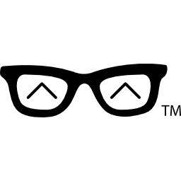 Glasses with caret design icon