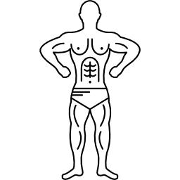 muskulöser bodybuilder-umriss icon