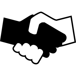Black and white shaking hands icon