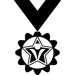 variante de medalla con bordes puntiagudos y símbolo de mariposa icono