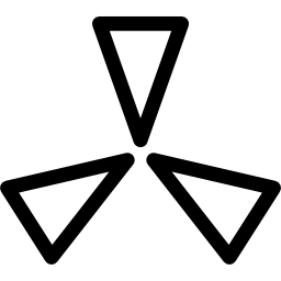três triângulos formando um triângulo Ícone