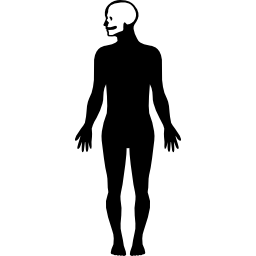 menselijk lichaamssilhouet met focus op het hoofd icoon