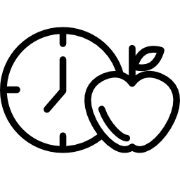 horloge à côté de pomme Icône