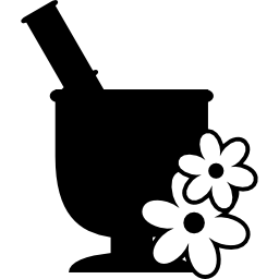 mortier avec des fleurs Icône