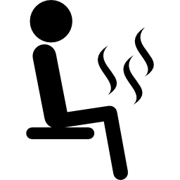 hombre sentado en la sauna icono
