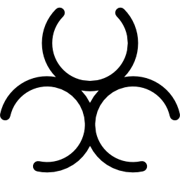 drie gebogen lijnen of cirkels delen symbool icoon
