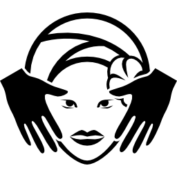 spa gezichtsbehandeling met masker en massages icoon