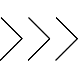 trzy strzałki w kształcie jodełki skierowane w prawo ikona