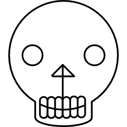 흰색 디테일의 해골 변형 실루엣 icon