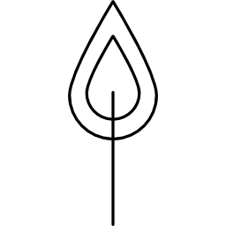 zarys liścia z łodygą ikona