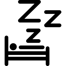 Human sleeping on bed icon