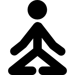 Stick man in yoga position icon