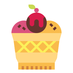Waffle cup icon