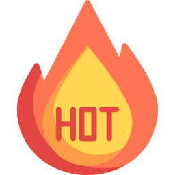 gorący ikona