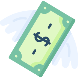 Flying money icon