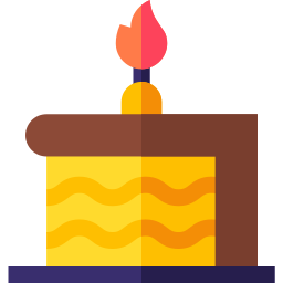 pezzo di torta di compleanno icona