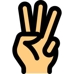 drie vingers icoon